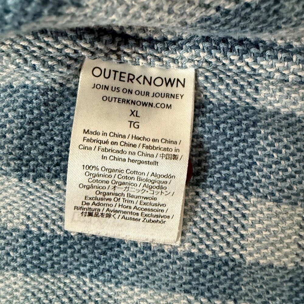 Outerknown Teal Checkered Button Down Shirt - image 3